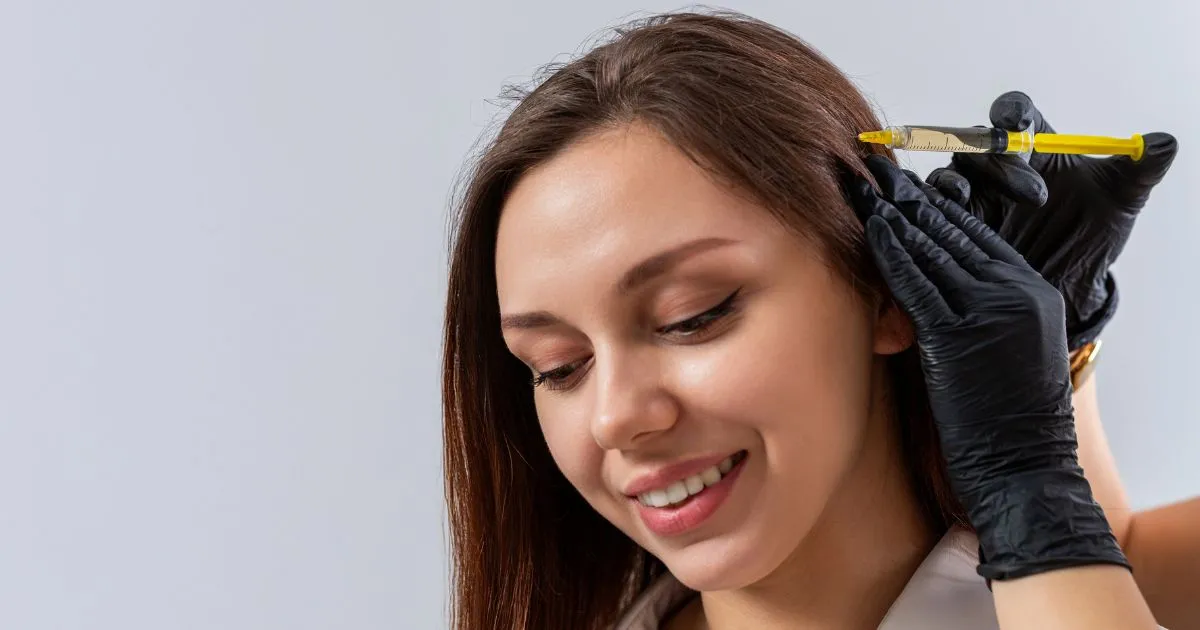 Test tubes showing blood being processed to separate the Platelet-Rich Plasma (PRP) for the Vampire hair growth treatment